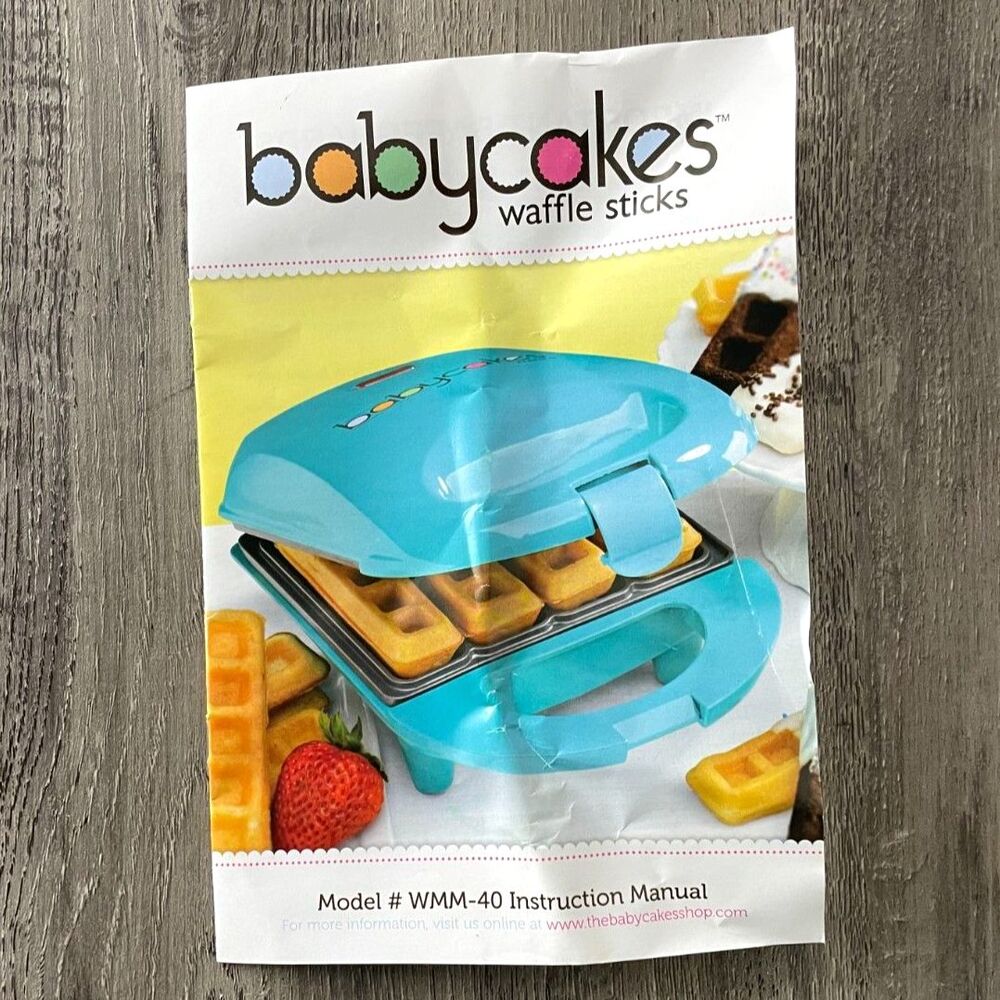 Babycakes Mini Waffle Stick Maker Aqua Teal WMW-40 w Box Manual Tested - Picture 4 of 7